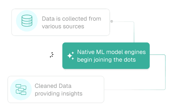 ML model engines and data analysis process